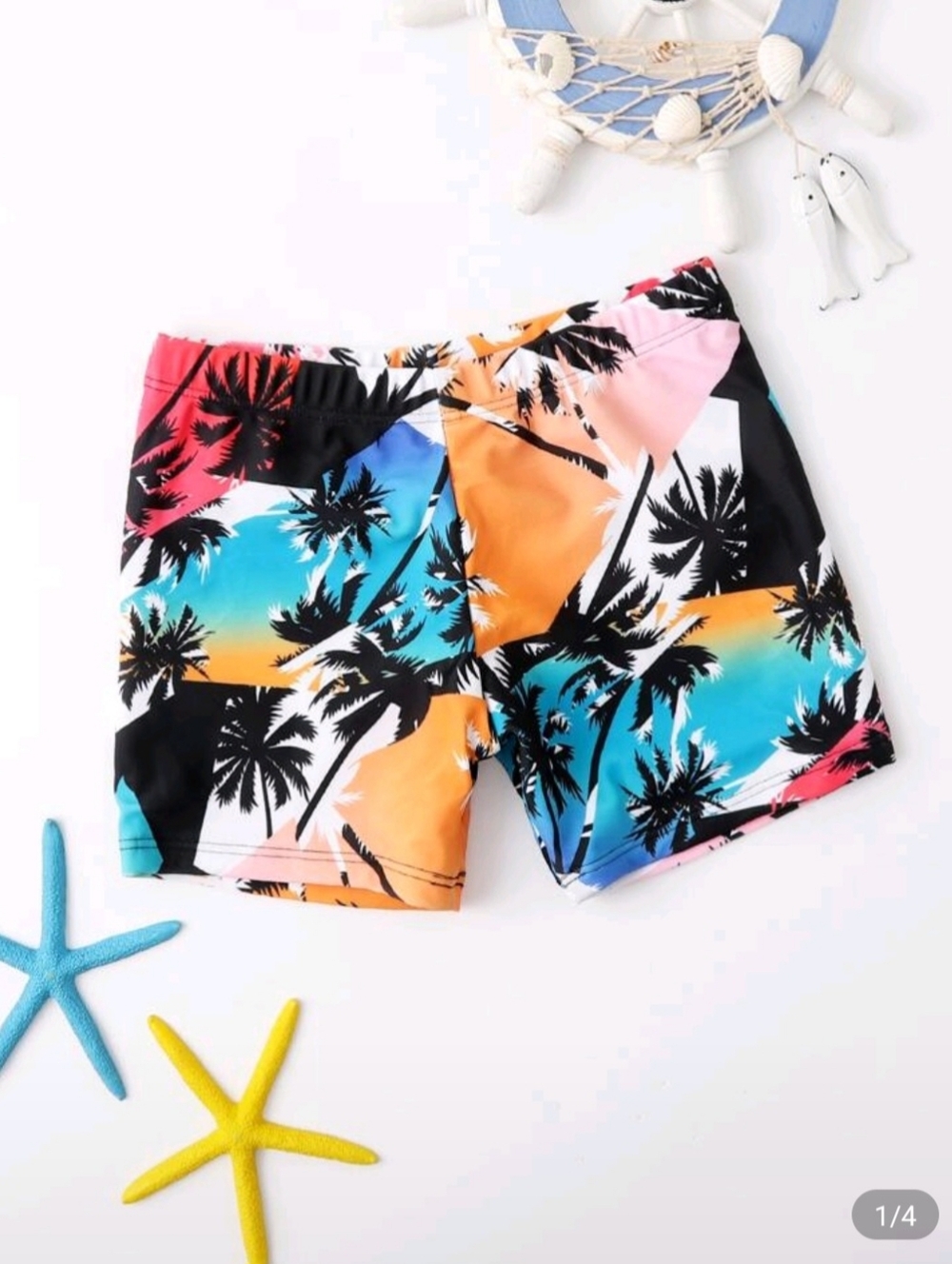 ☀️ Tropical Palm Sunset Swim Trunks Size 3-4T ☀️